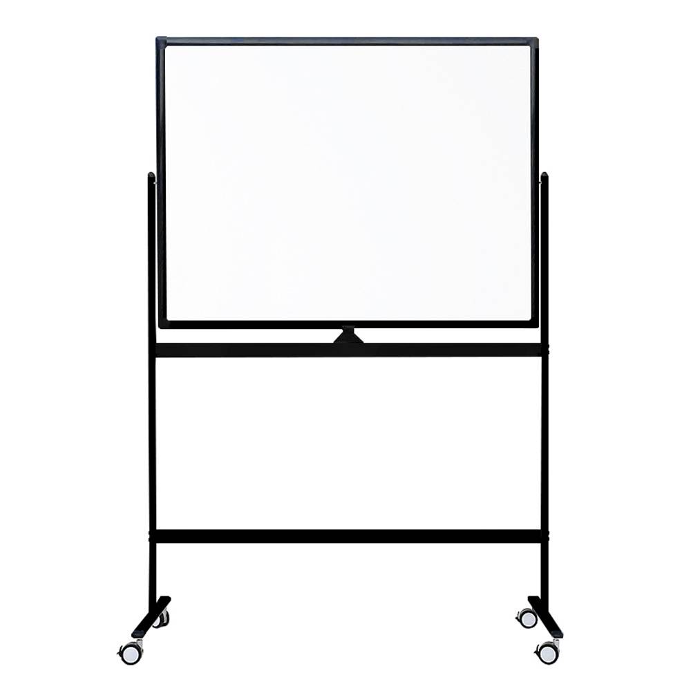 Verrijdbaar whiteboard zwart 120x180 cm dubbelzijdig en magnetisch-0
