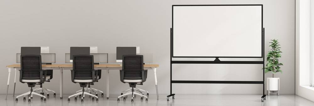 Verrijdbaar whiteboard zwart 120x180 cm dubbelzijdig en magnetisch-1
