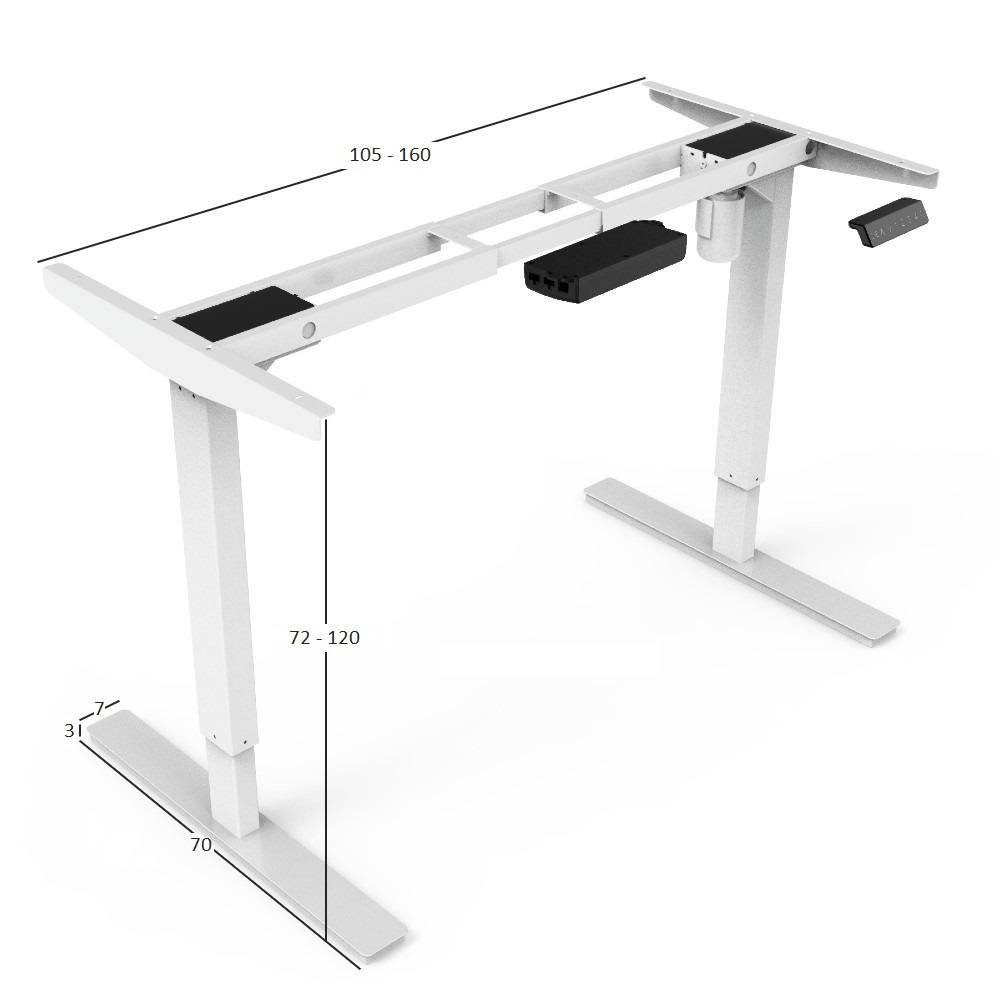 Bureau onderstel enkel - Single motor - Zwart-1