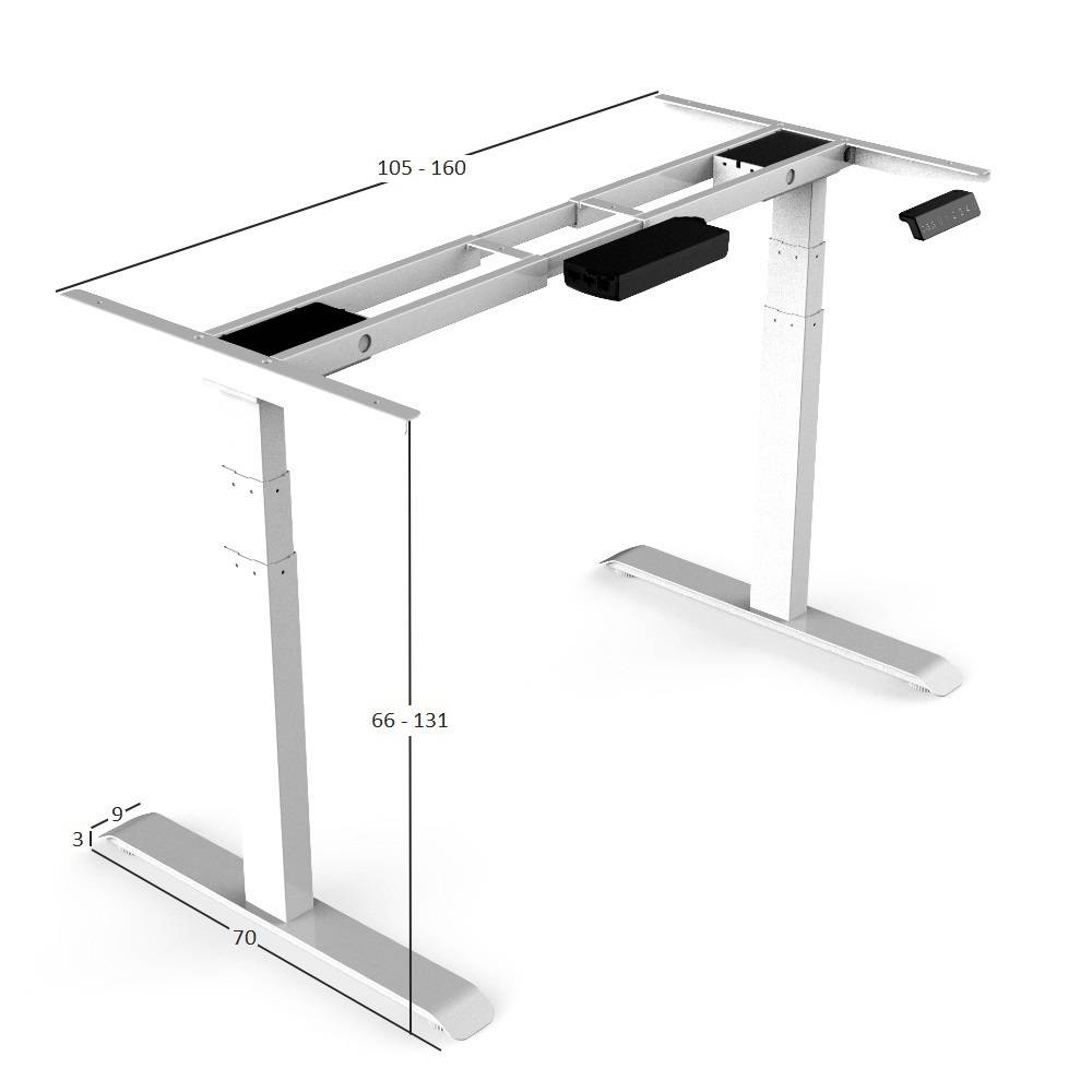 Bureau onderstel enkel - Dual motor - Wit-1