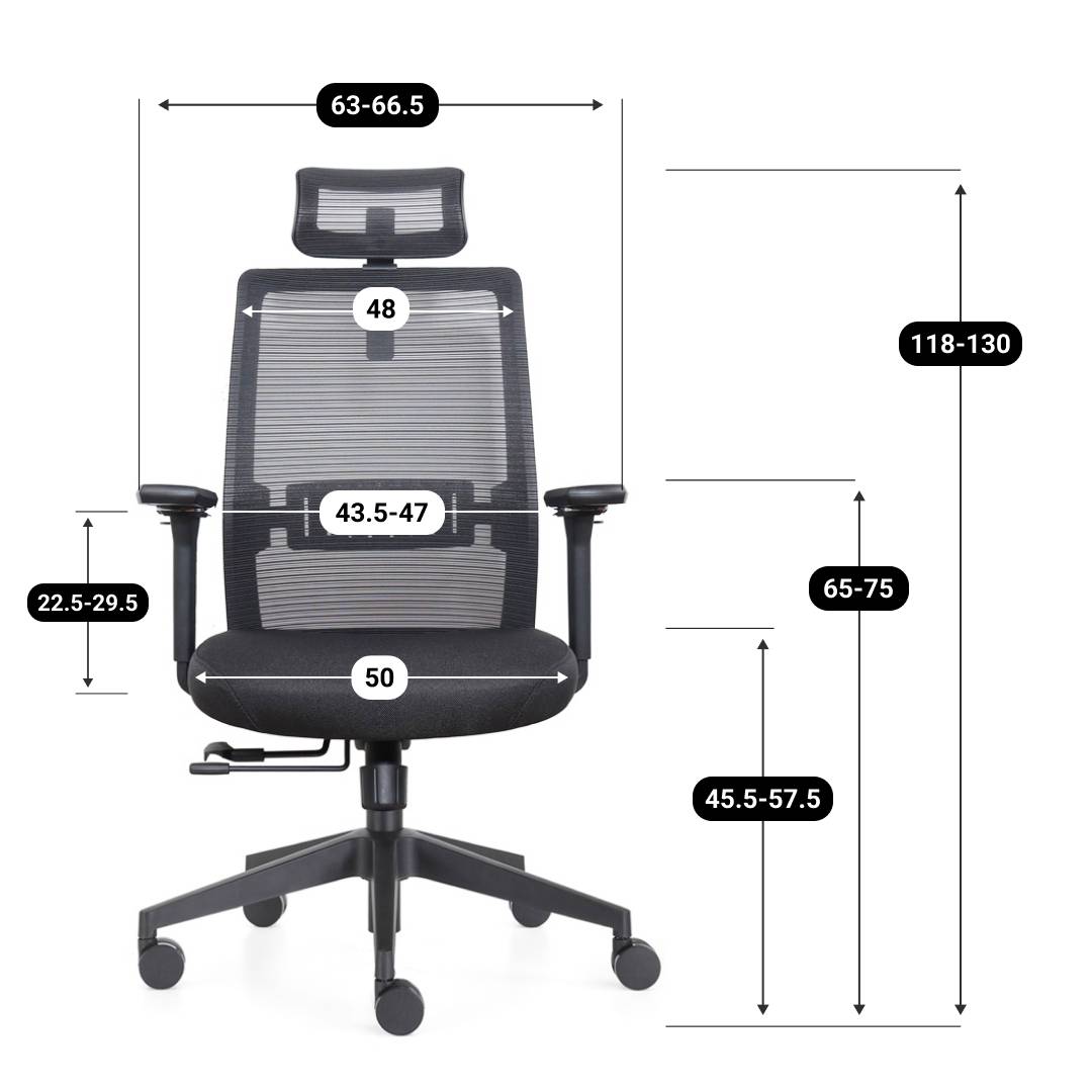 Bureaustoel Napoli Deluxe 4D - NEN-EN 1335 - Zwart-2