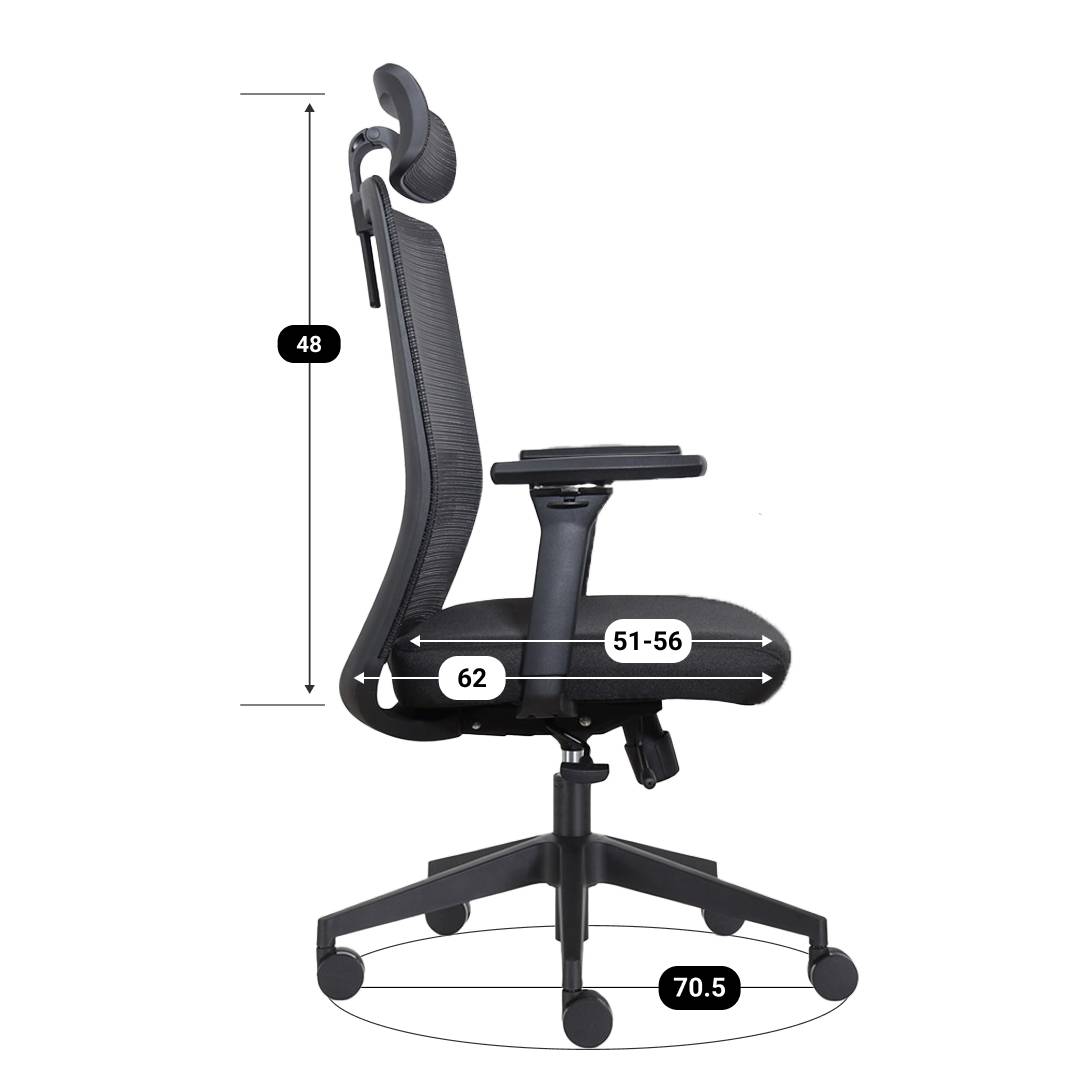 Bureaustoel Napoli Deluxe 4D - NEN-EN 1335 - Zwart-3
