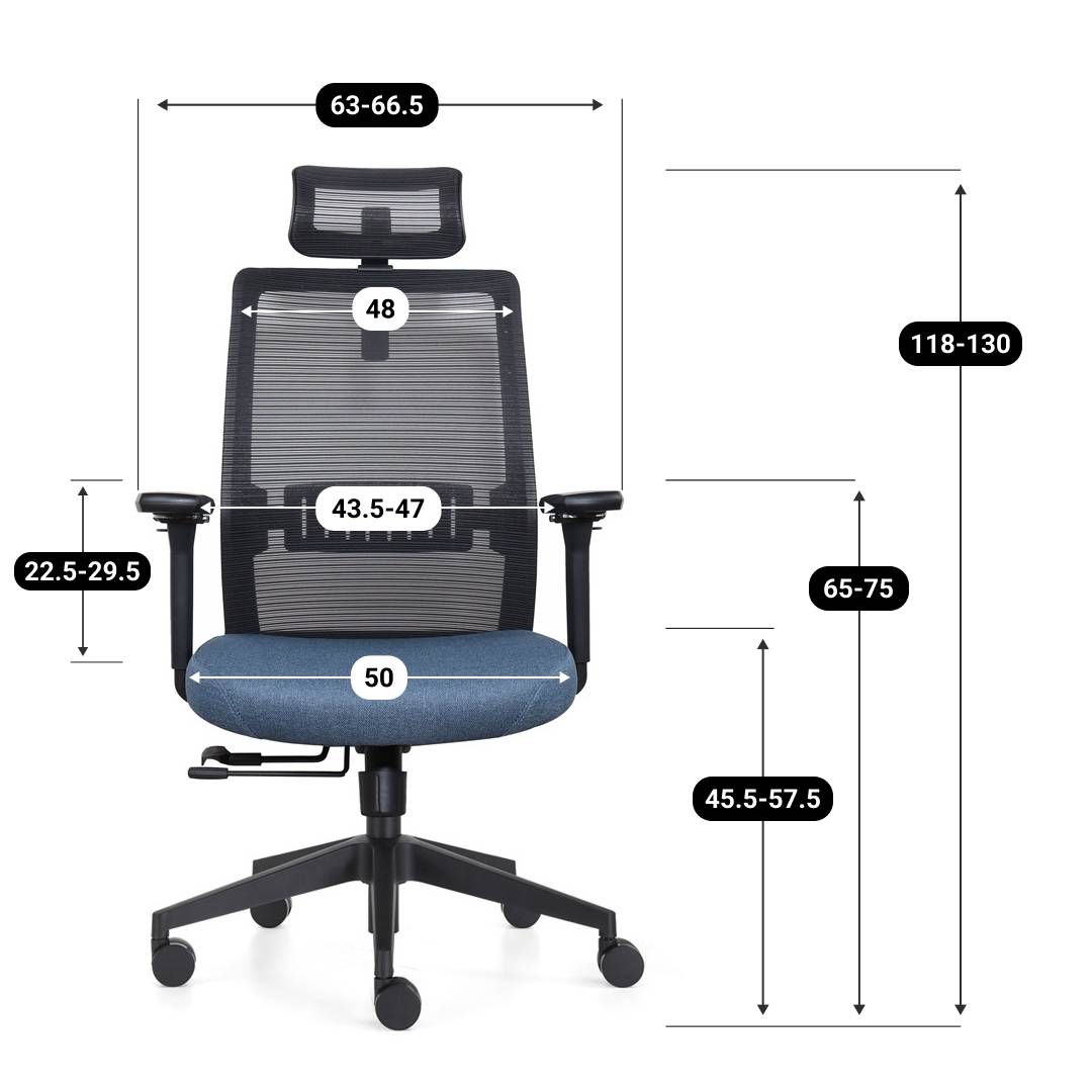 Bureaustoel Napoli Deluxe 4D - NEN-EN 1335 - Blauw-2