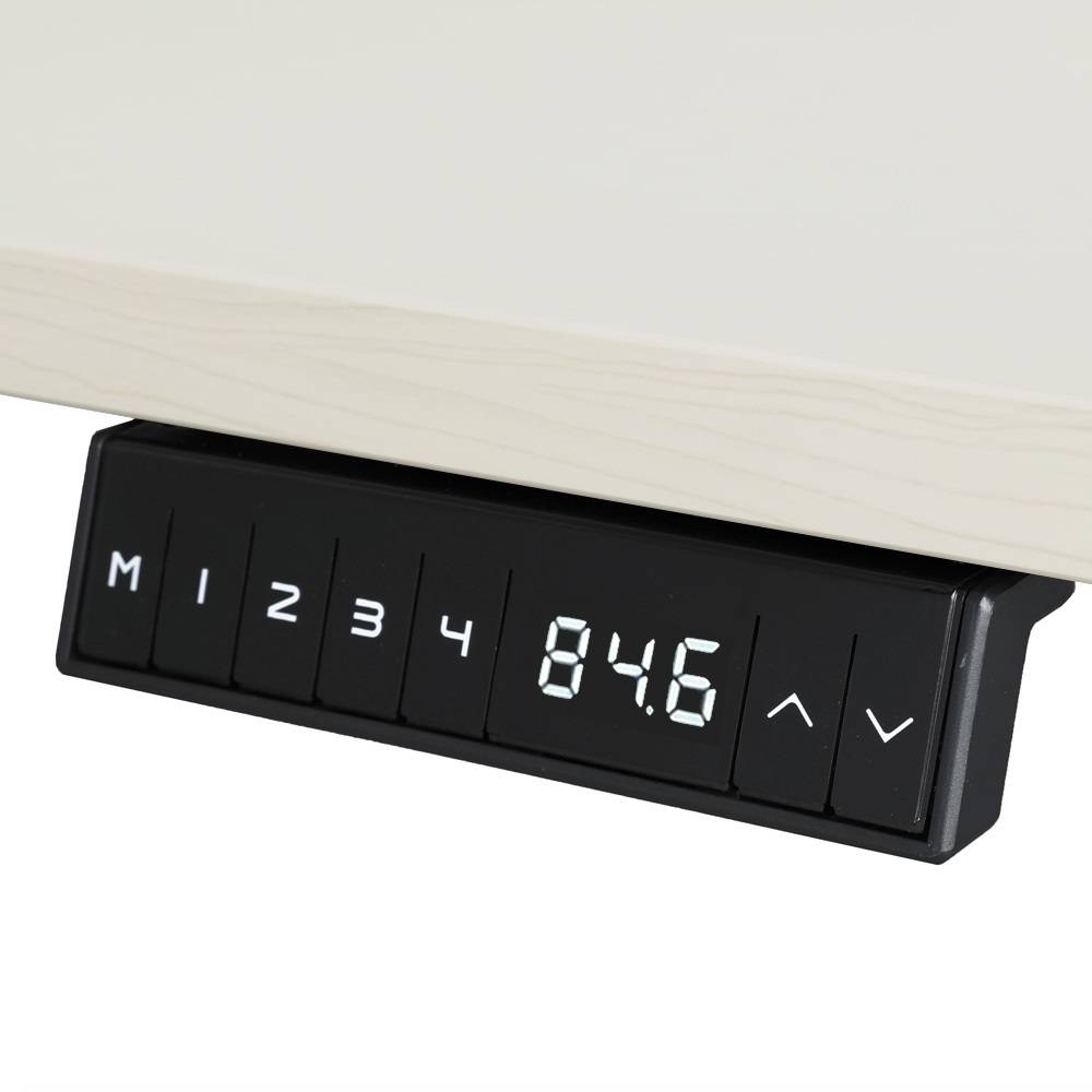 Elektrisch Verstelbaar duo bureau - 180x80 cm - Wit / Licht eiken-1