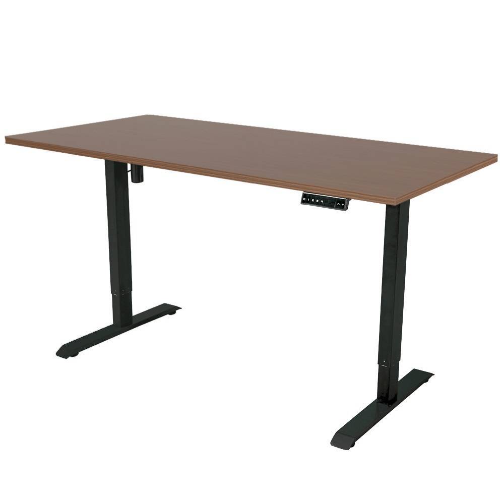 Elektrisch Verstelbaar bureau 140x80 cm - Single - Zwart / Donker eiken-0
