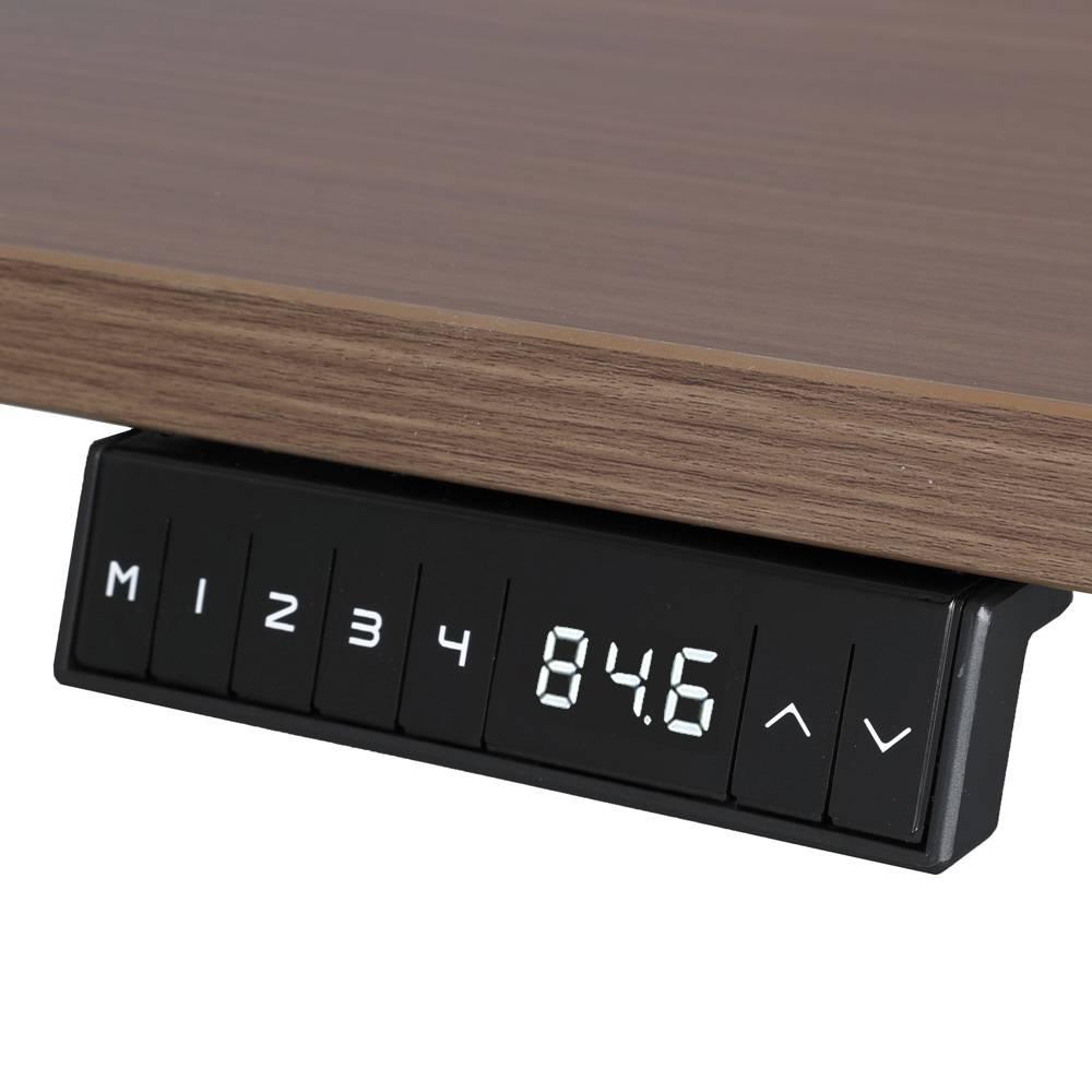 Elektrisch verstelbaar bureau - 140x80 cm - Dual motor - Wit / Donker eiken-1