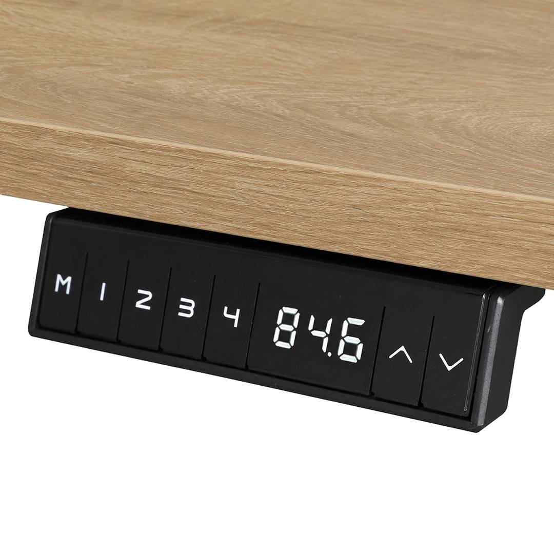 Verstelbaar duo bureau - 180x80 cm - Zwart / Eiken-2