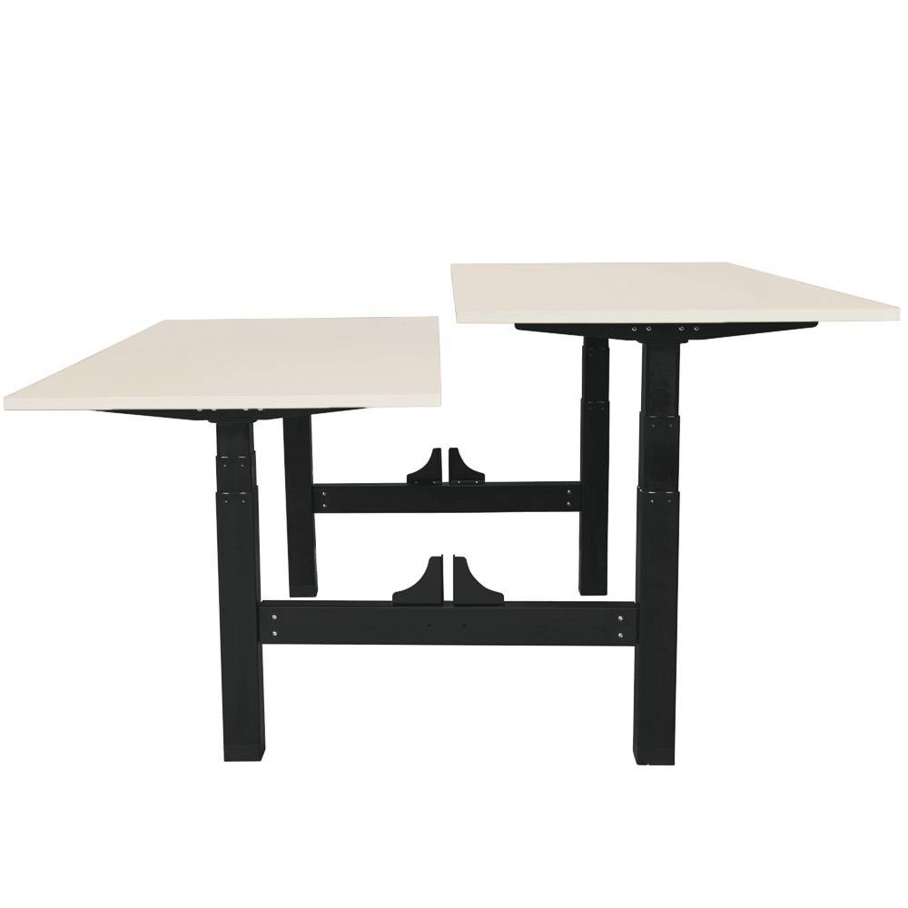 Verstelbaar duo bureau - 140x80 cm - Zwart / Licht eiken-3