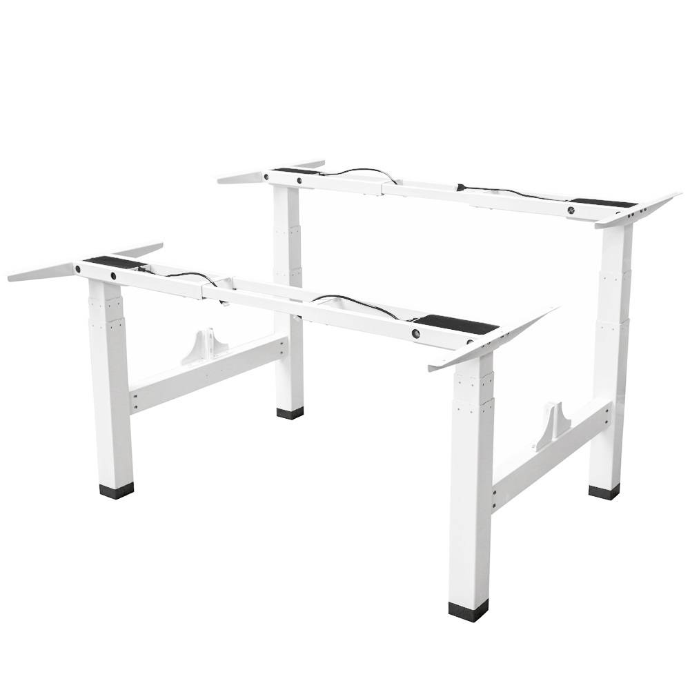 Elektrisch Verstelbaar duo bureau - 180x80 cm - Wit / Licht eiken-3