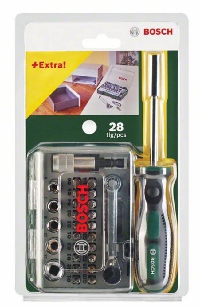 Bosch Bit- und Ratschenset 28tlg. mit Bithalter-Schraubendreher 2607017331 (2607017331)-2