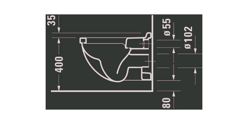 Starck 3 Wand-WC Wit Hoogglans 540 mm-4