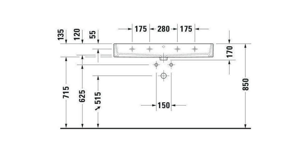 Vero Air Wastafel Wit Hoogglans 1000 mm-4