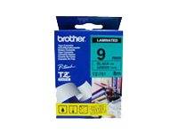 Labeltape Brother P-touch TZe-721 standaard 9mm zwart op groen-0