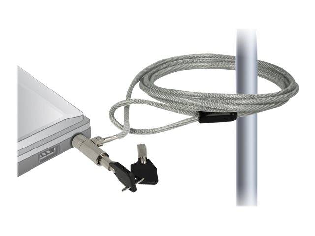 Navilock compact notebookslot met sleutels - Kensington lock (3 x 7 mm) / zilver - 1,8 meter-0