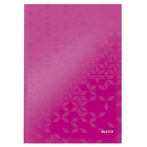 Notitieboek Leitz WOW A4 160blz 90gr lijn roze-0