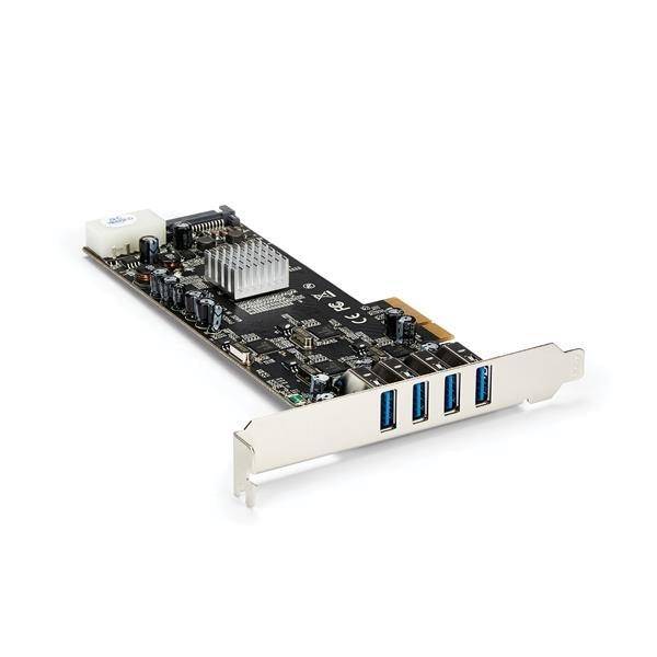 StarTech.com 4 Port PCI Express (PCIe) SuperSpeed USB 3.0 Adapterkaartmet 4 Dedicated 5Gbps Channels - UASP - SATA / LP4