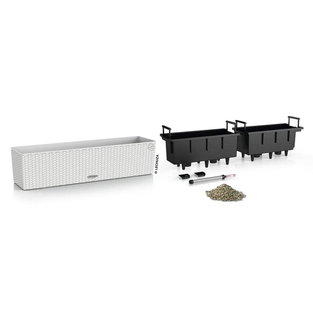 LECHUZA Jardiniere - Balconera Cottage 80 - 79 x 19 x 19 cm - 12 L - Compleet Kit - Wit-2