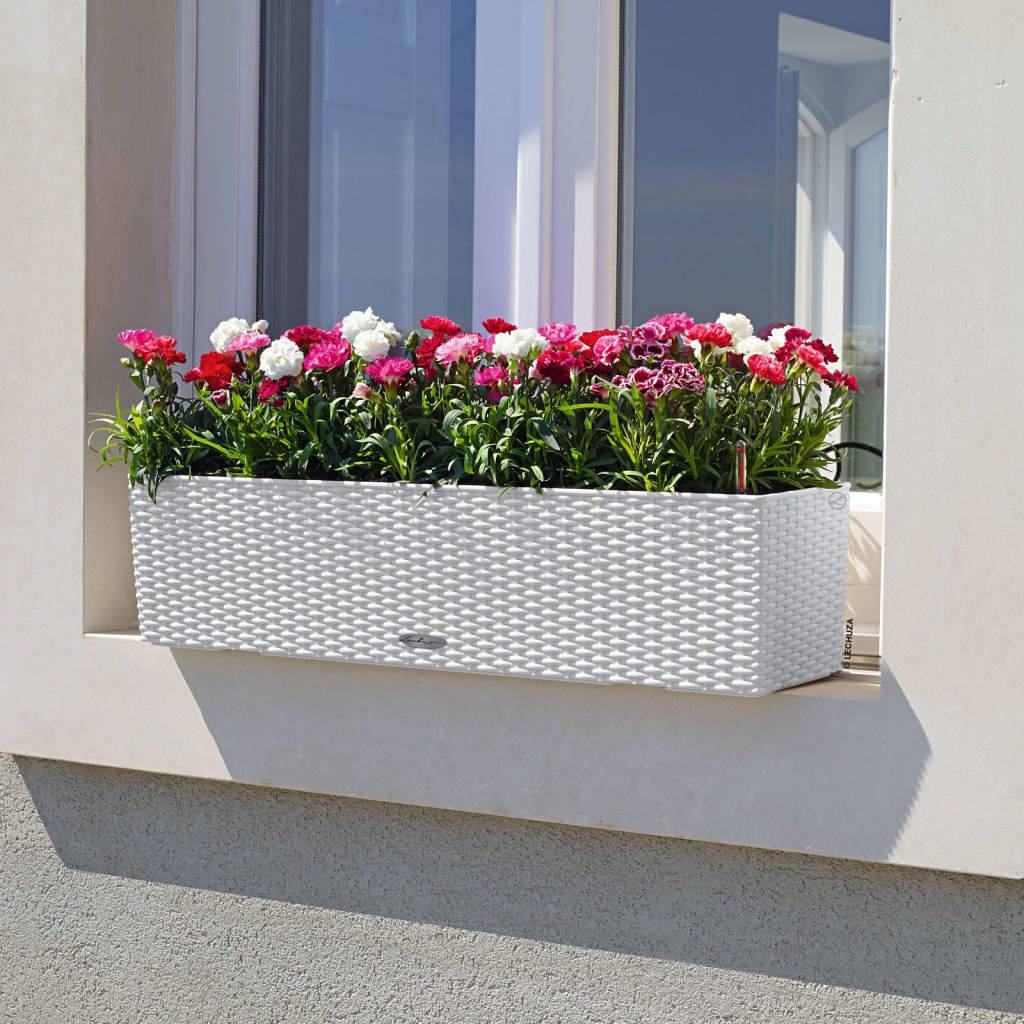 LECHUZA Jardiniere - Balconera Cottage 80 - 79 x 19 x 19 cm - 12 L - Compleet Kit - Wit-3