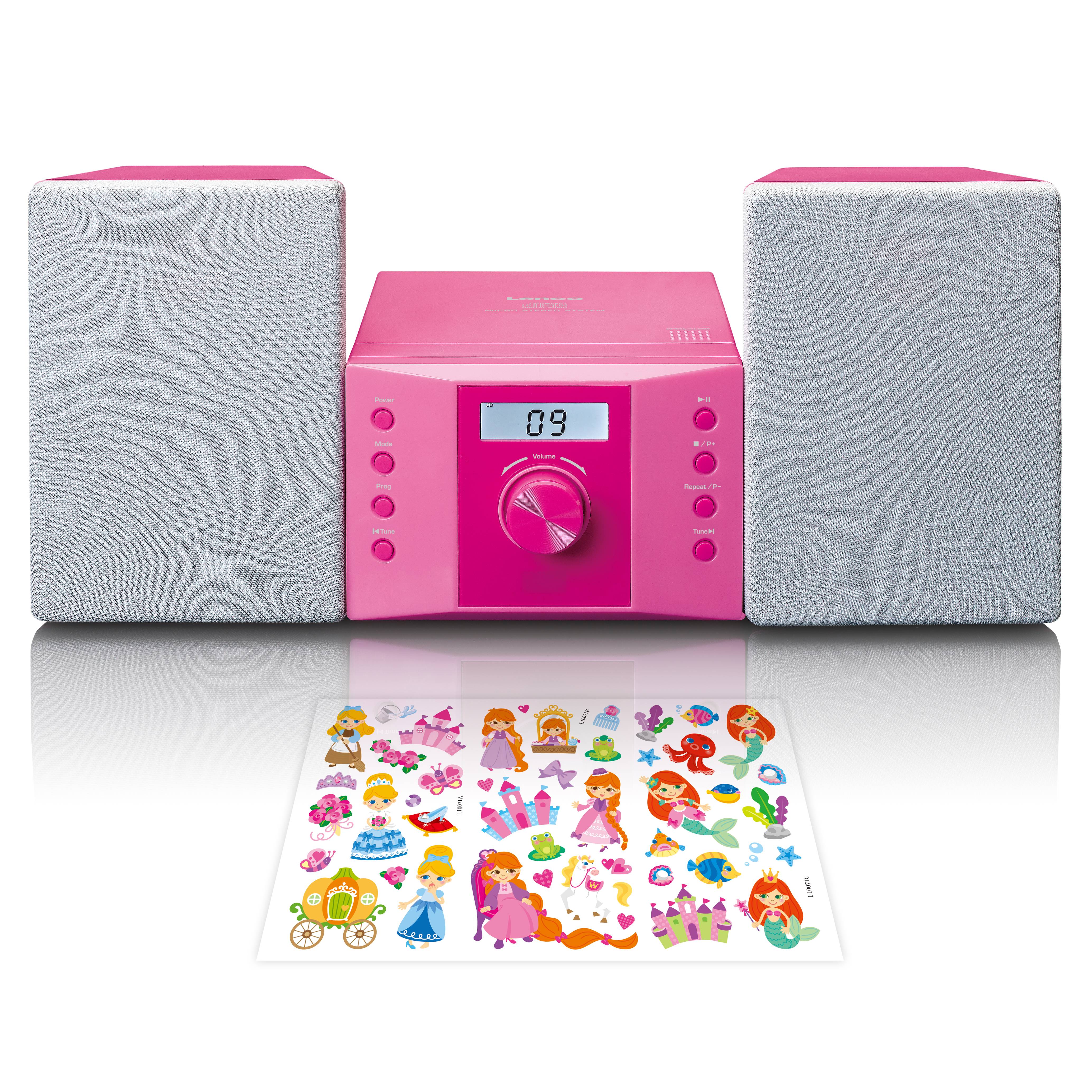 LENCO MC-013PK - Stereo set met FM radio en CD speler - Roze-0