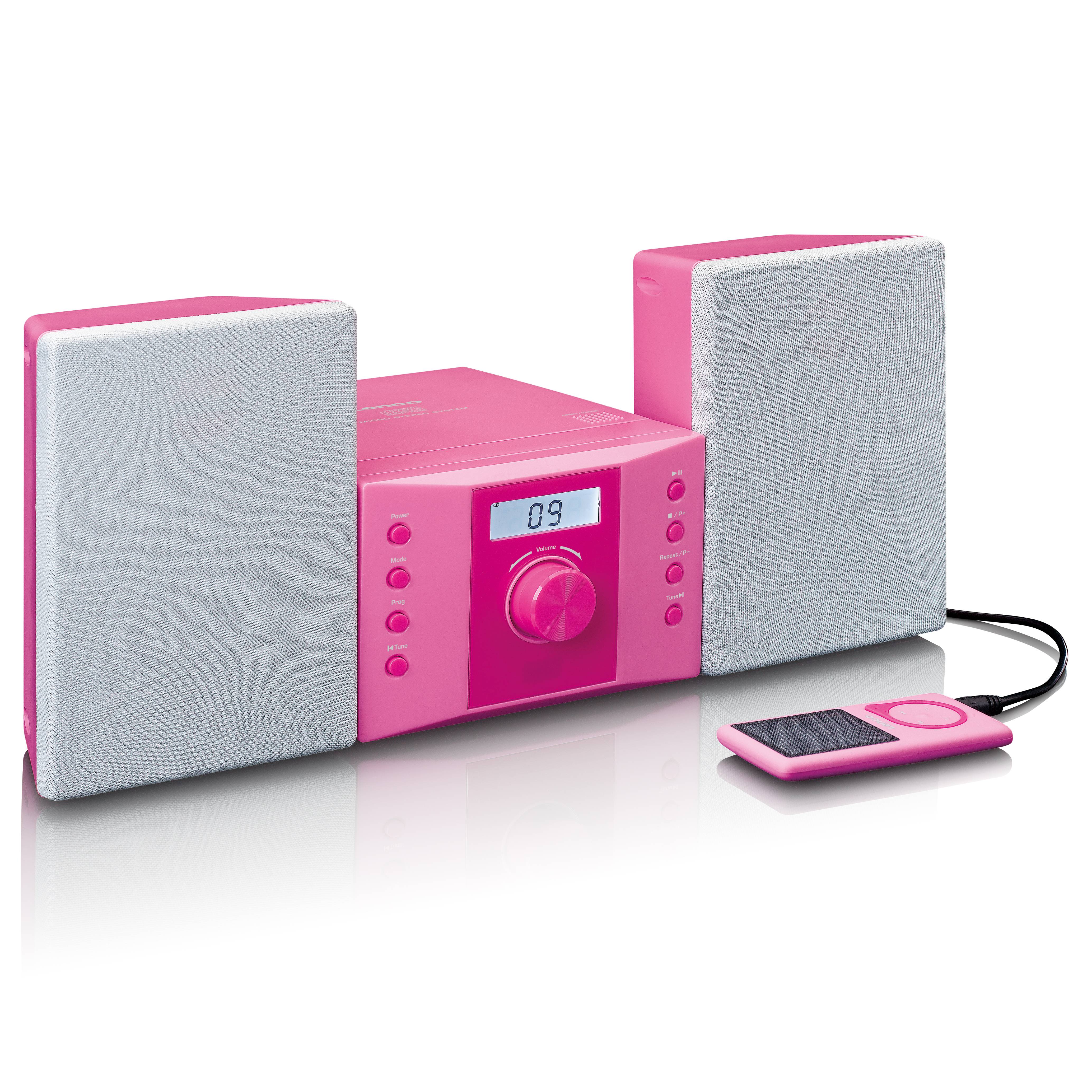 LENCO MC-013PK - Stereo set met FM radio en CD speler - Roze-1