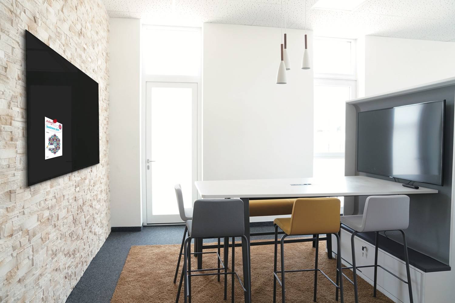 Premium glassboard met blinde bevestiging - 90x120 cm - Zwart-2