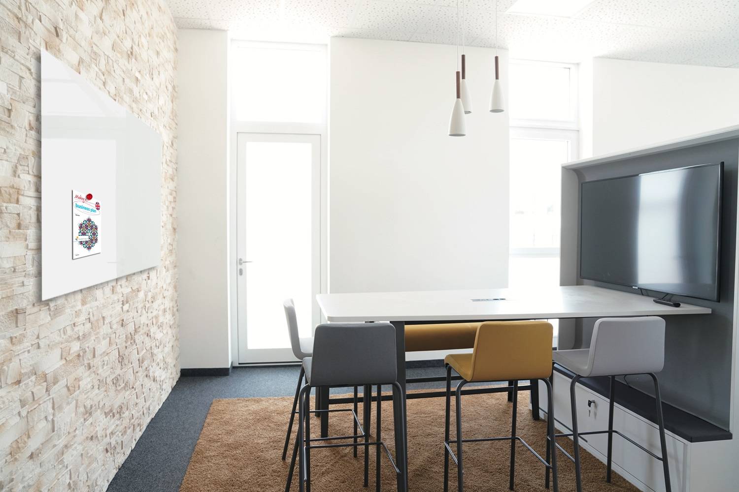 Premium glassboard met blinde bevestiging - 90x120 cm - Wit-2