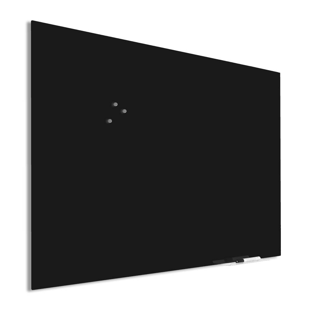 Premium glassboard met blinde bevestiging - 100x150 cm - Zwart-0