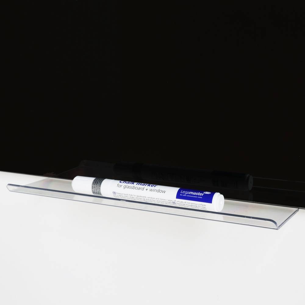 Premium glassboard met blinde bevestiging - 100x150 cm - Zwart-1