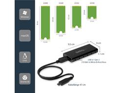 StarTech.com M.2 naar SATA SSD behuizing - USB 3.1 (10Gbps) met USB-C kabel - externe M.2 SSD behuizing - aluminium - 1-0