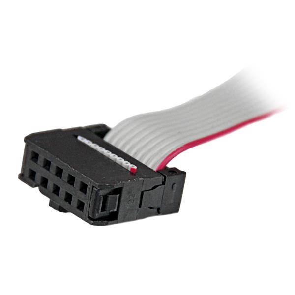 StarTech.com 9-pins Serieel Mannelijk naar 10-pins Moederbord Low-Profile Slotplaatje - Grijs-1