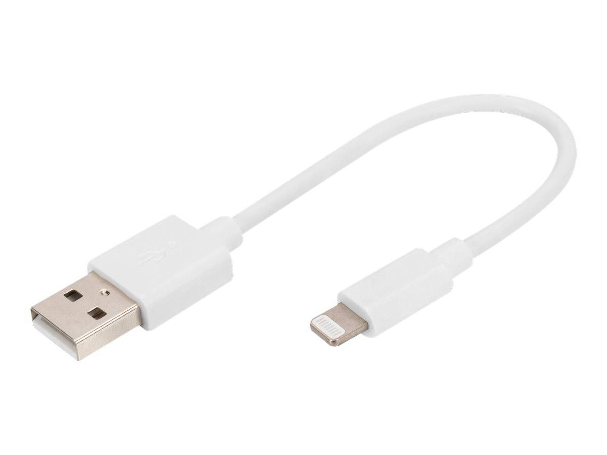 Digitus Mobiele telefoon, Apple iPad/iPhone/iPod, Computer, Laptop Laadkabel [1x USB-A - 1x Lightning] 0.1 m USB-A, Appl-1