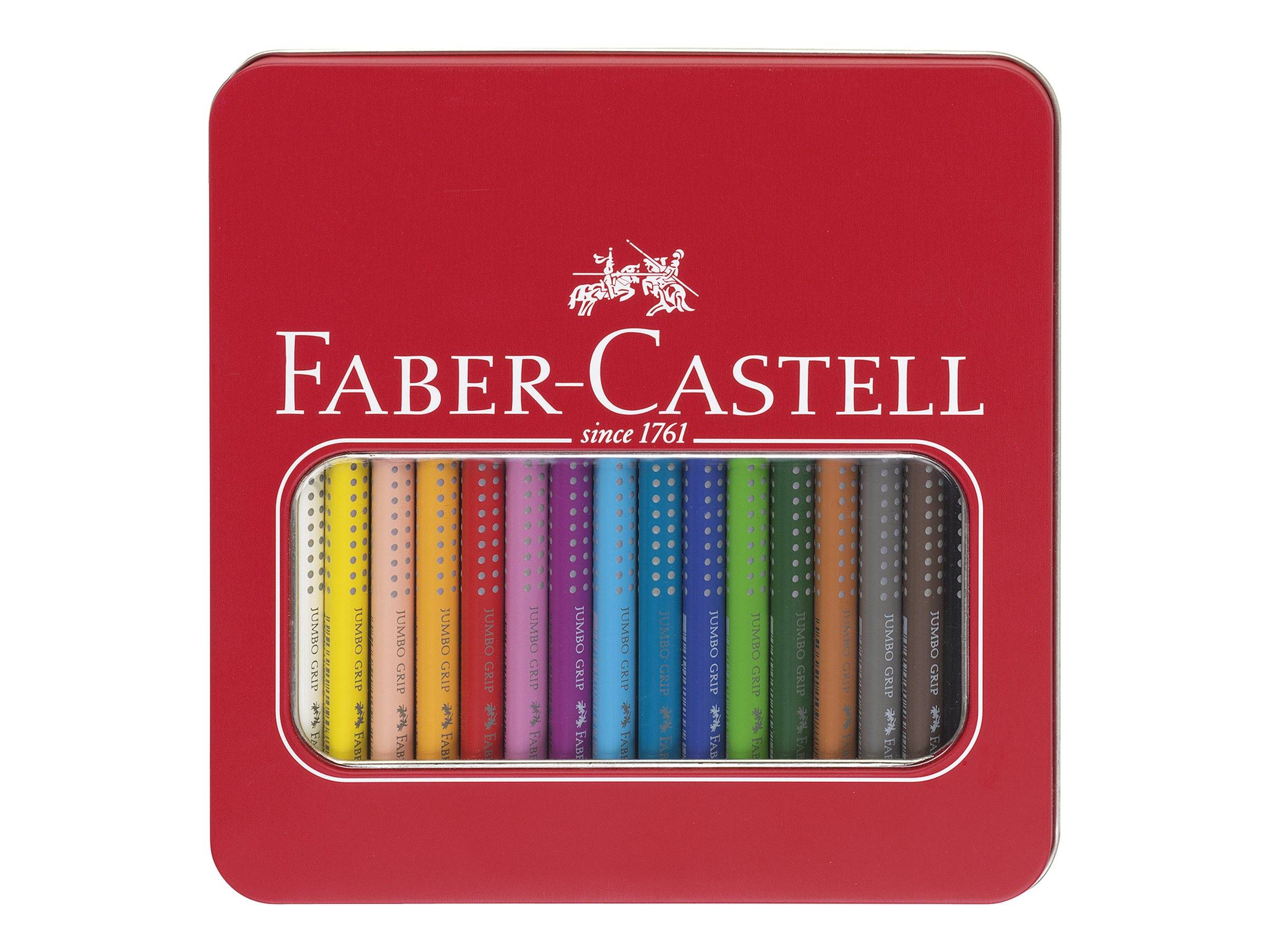 FABER-CASTELL Kleurpotlood Jumbo Grip 16-pack metalen etui-0