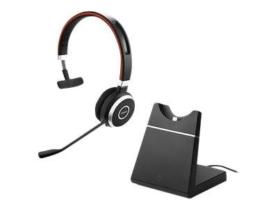 Jabra Evolve 65 SE UC Mono - Headset - on-ear Bluetooth wireless USB with charging stand Optimised for UC-1