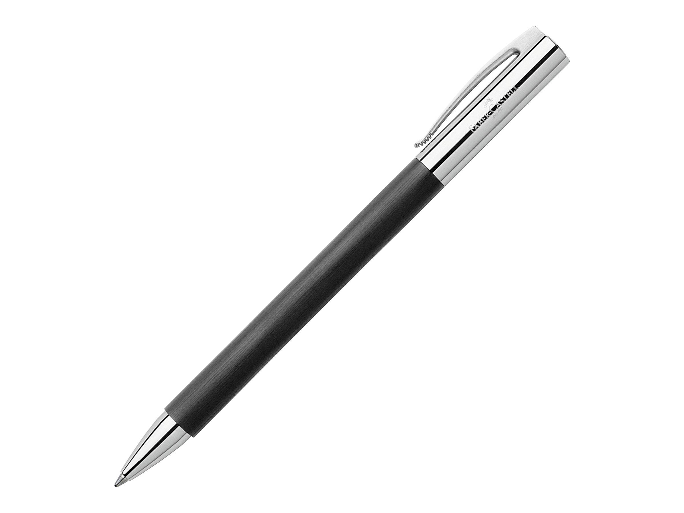 FABER-CASTELL Drehkugelschreiber AMBITION Edelharz, schwarz Schaft aus gebürstetem Edelharz, Kappe/End- und Fronststück-0