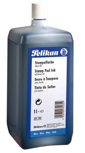 Pelikan olievrije stempelinkt, blauw, 1000 ml met schenktuit-1
