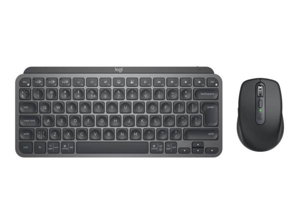 Logitech MX Keys Mini Combo for Business Set met toetsenbord en muis Draadloos Oplaadbaar, Verlicht QWERTZ, Duits Grafiet