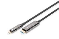 Digitus AK-330150-150-S USB-kabel HDMI / USB-C Aansluitkabel HDMI-A-stekker, USB-C stekker 15 m Zwart 4K UHD, Aluminium--2