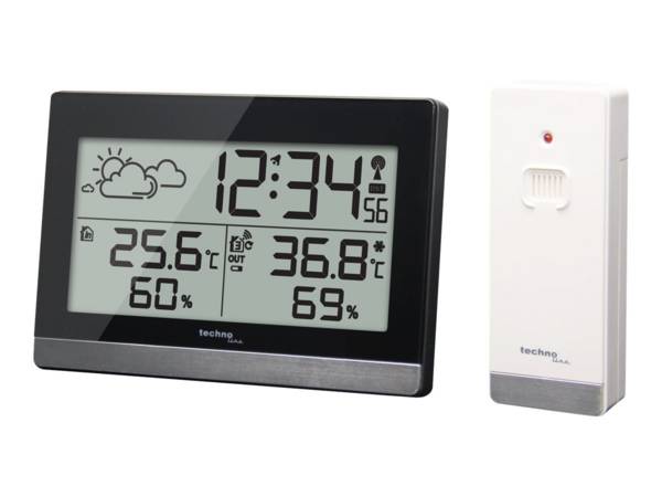 WS 9255 - modern weerstation, zwart
