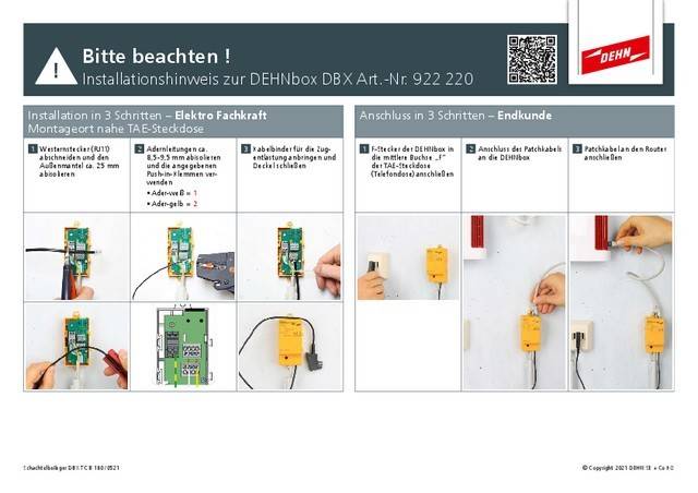 DEHN Anschlussleitung ASL DBX TAE F-2