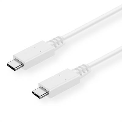 VALUE USB 3.2 Gen 2 kabel met oplaad functie, C-C, M/M, wit, 0,5 m