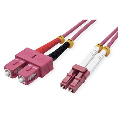 VALUE F.O. kabel 50/125µm OM4, LC/SC, violet, 2 m