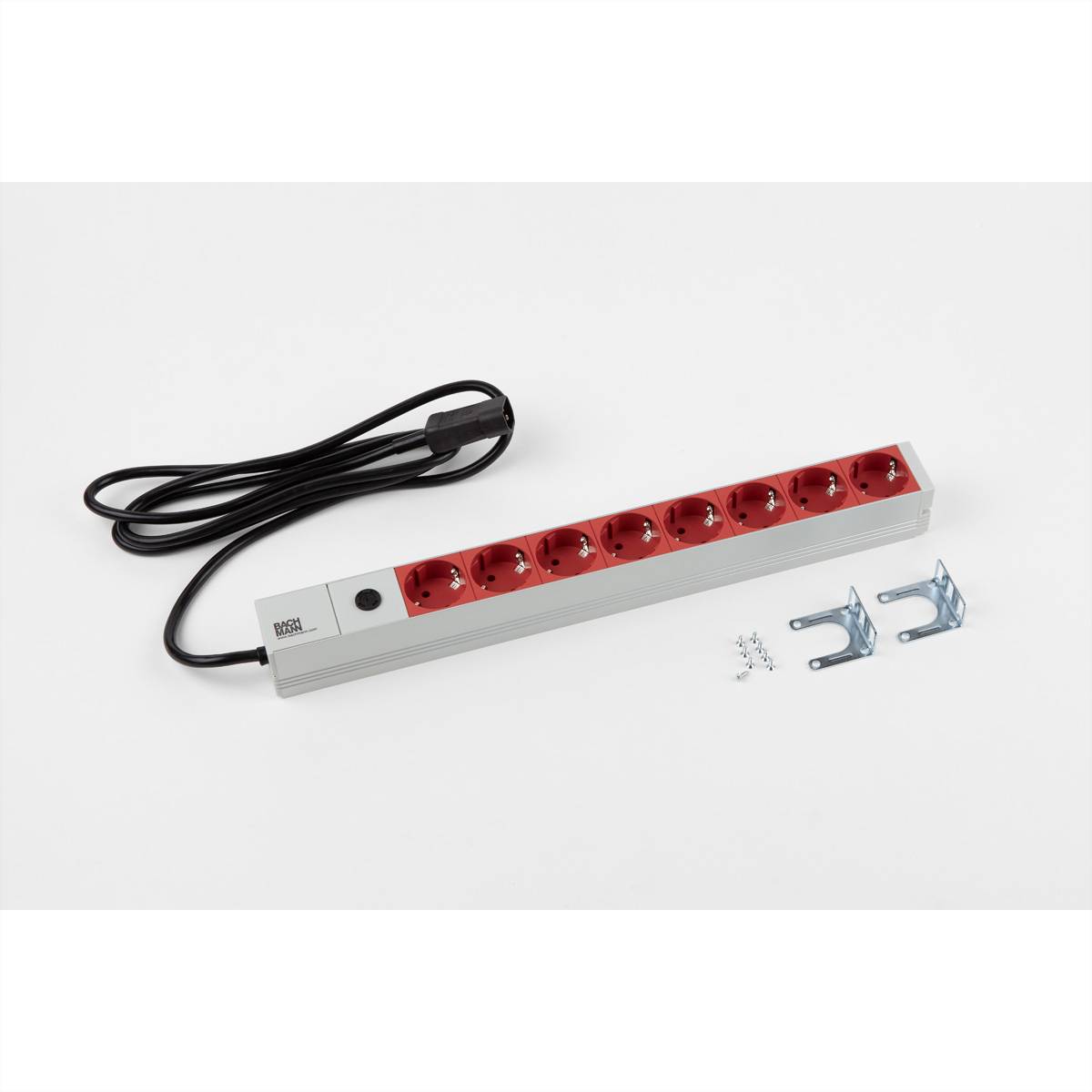 BACHMANN 19" stekkerdoos 8-voudig, 2300W, IEC320 C14 stekker, 8 m-3