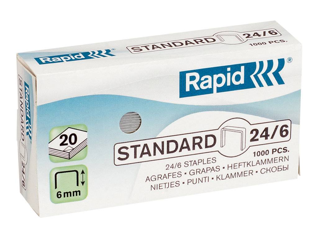 Rapid Staples Standaard 24/6 Gegalvaniseerde Doos van 1000-0