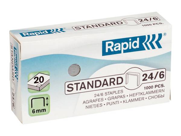Rapid Staples Standaard 24/6 Gegalvaniseerde Doos van 1000