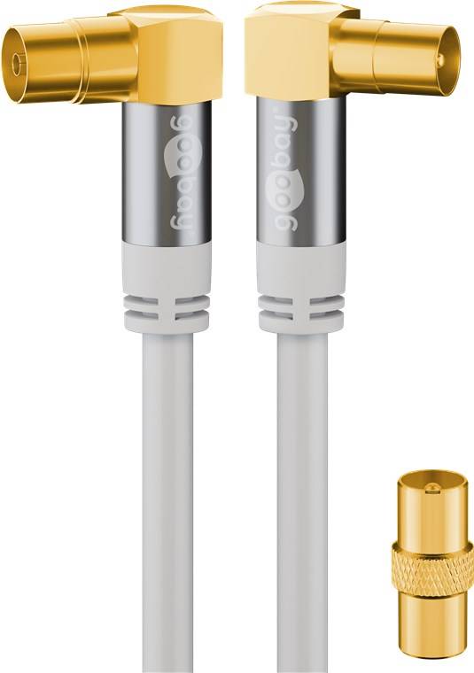 Goobay TV Antennenkabel (135 dB typ), 4x geschirmt vergoldet, Koax-Buchse 90° > Koax-Stecker 90° 5 m-0