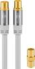 Goobay IEC (m) - IEC (v/m) coaxkabel | recht | verguld | wit | 3 meter