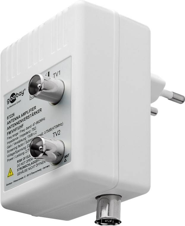 Goobay CAI antenneversterker | 2 uitgangen | 2x 15 dB-3