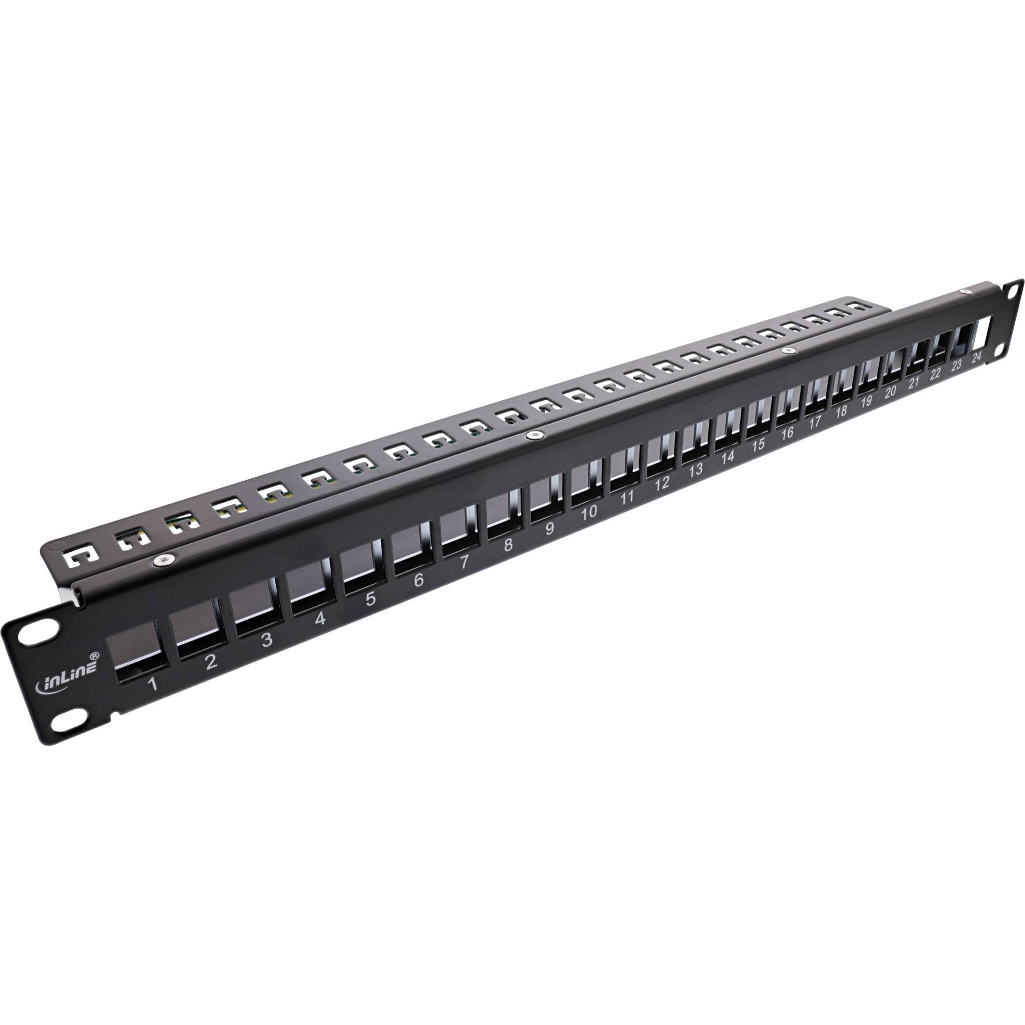 InLine® patchpaneel 24-voudig, Keystone leeg patchpaneel, 19", 1U, zwart-0