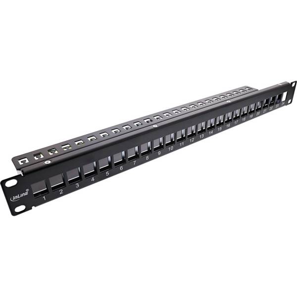 InLine® patchpaneel 24-voudig, Keystone leeg patchpaneel, 19", 1U, zwart