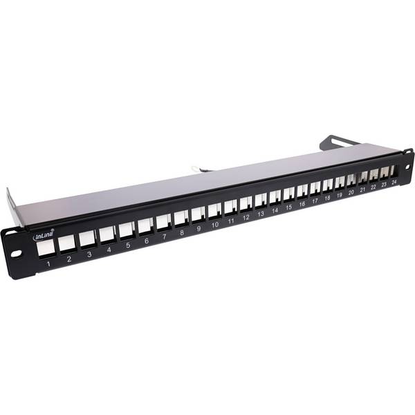 InLine® patchpaneel 24-voudig, Keystone leeg patchpaneel met uittrekelem.,19",1U